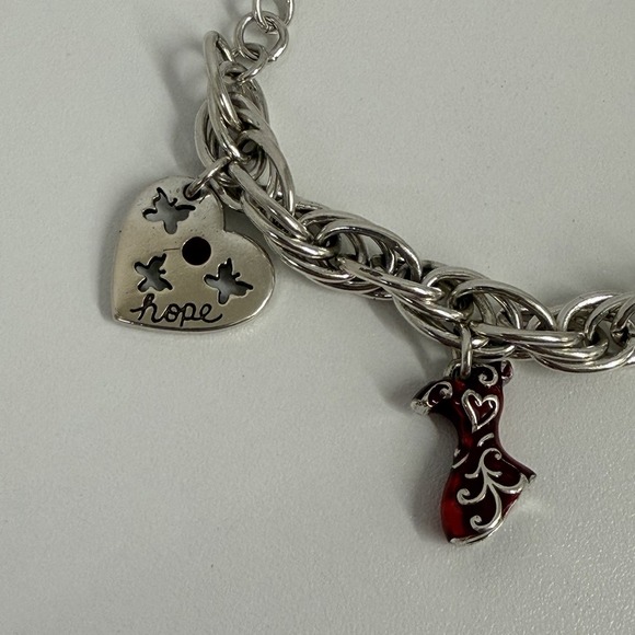 Brighton Heart of Hope Charm Bracelet Courage Love Hope Dream 7 1/2" - 8 1/2" - Picture 6 of 12